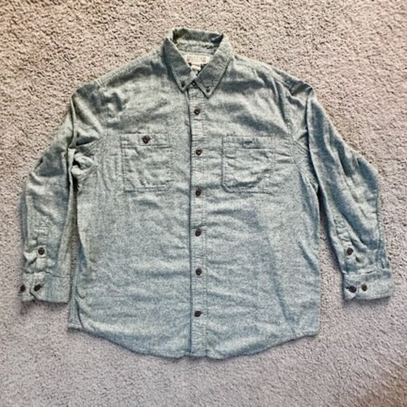 Duluth Trading Free Swingin Flannel Relaxed Fit Shirt Mens -Green - Men's Sz. XL - Picture 1 of 10